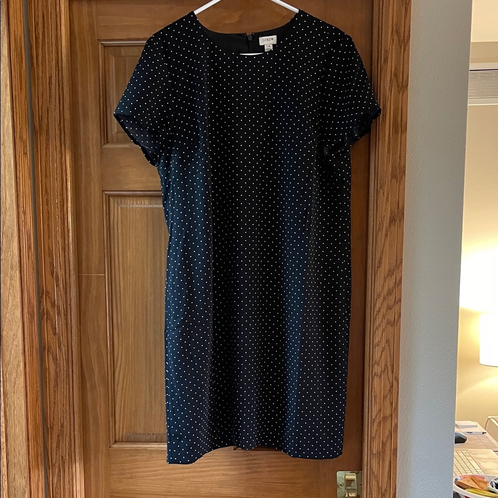 J. Crew Black Dress with White Dots